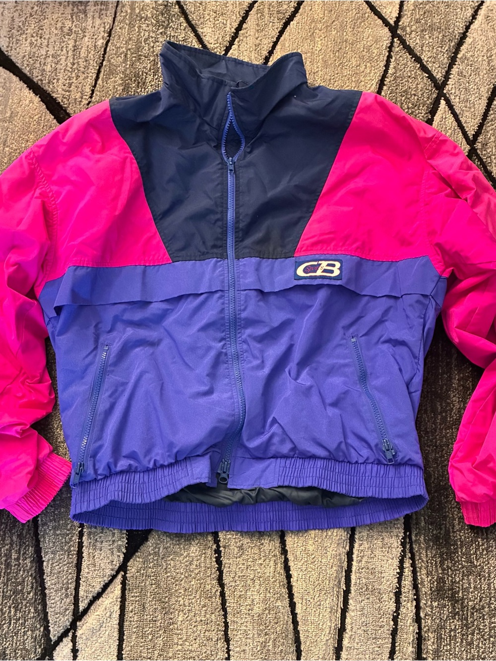 Vintage 1980s Colorblock Windbreaker Jacket - Pink & Purple